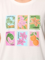 Yours Curve White Placement Postcard Print T-Shirt - Image 4 of 5