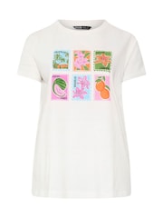 Yours Curve White Placement Postcard Print T-Shirt - Image 5 of 5