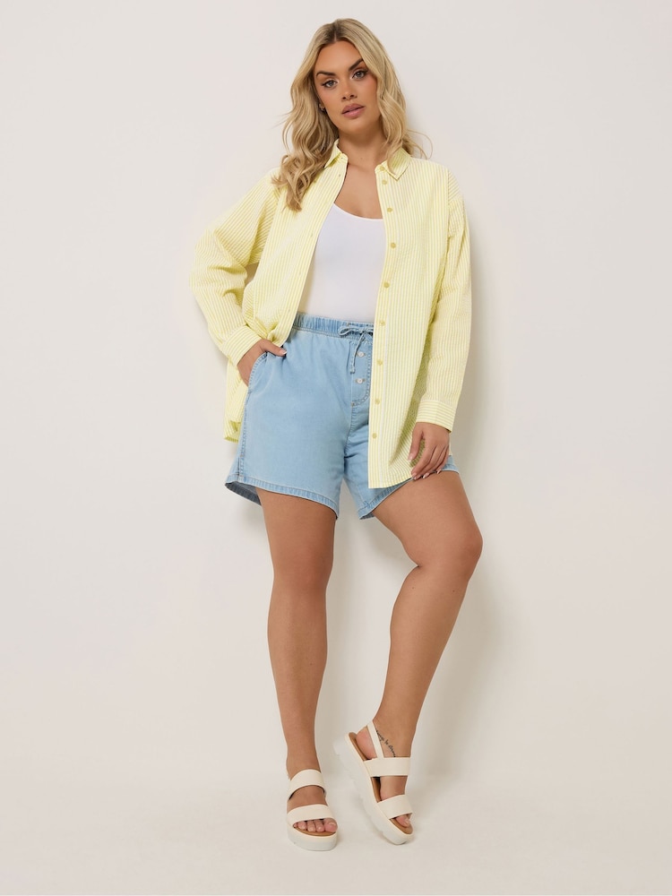 أصفر - قميص مقلم قماش خفيف مقاس كبير من Yours - Image 2 of 5 أصفر - قميص مقلم قماش خفيف مقاس كبير من Yours - Image 2 of 5