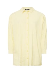 أصفر - قميص مقلم قماش خفيف مقاس كبير من Yours  - Image 5 of 5