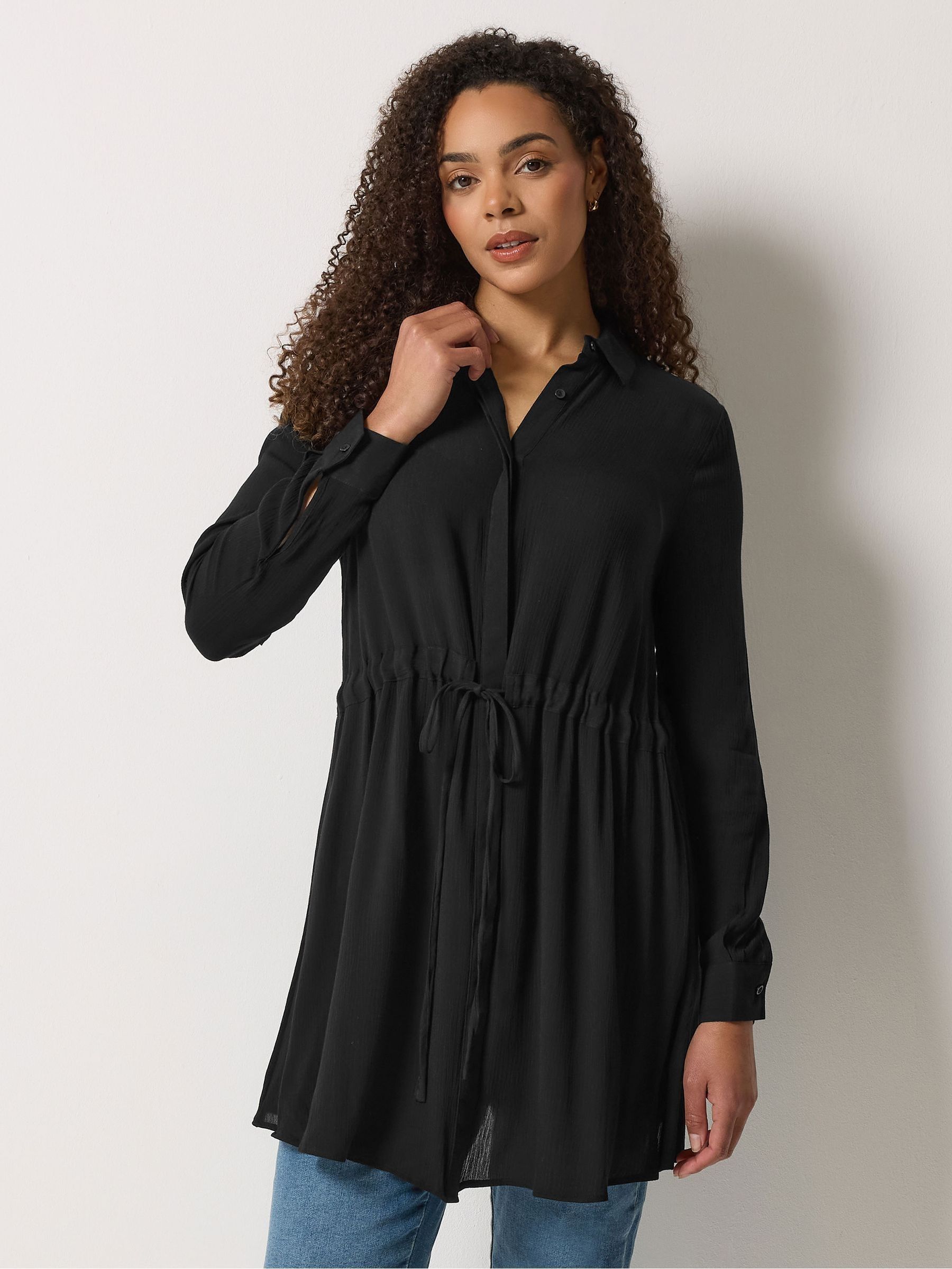 M&Co Women's Black Tunic Shirt Dress In Size 18 - Image 6