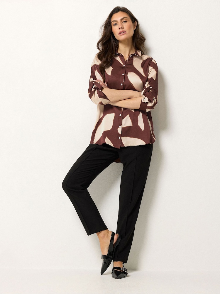 M&Co Brown Tab Sleeve Shirt - Image 2 of 5