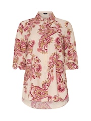 M&Co Pink Paisley Print Tab Sleeve Shirt - Image 5 of 5