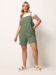 Yours Curve Green Short Dungarees - Image 3 of 5