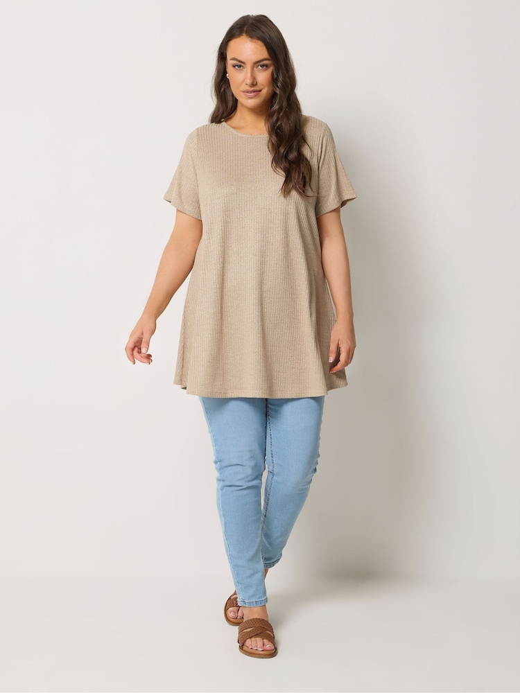 Yours Curve Natural Soft Touch Ribbed Swing Top - Image 2 of 5