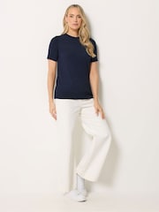 Long Tall Sally Blue Short Sleeve Knitted Jumper - Image 3 of 5