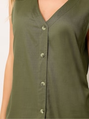 M&Co Green Sleeveless Button Through Top - Image 4 of 5