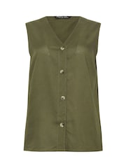 M&Co Green Sleeveless Button Through Top - Image 5 of 5