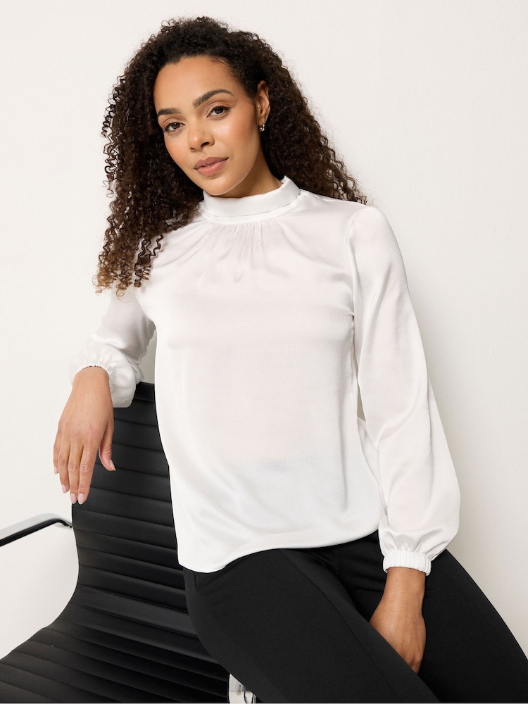 M&Co White Tie Back Blouse - Image 1 of 5