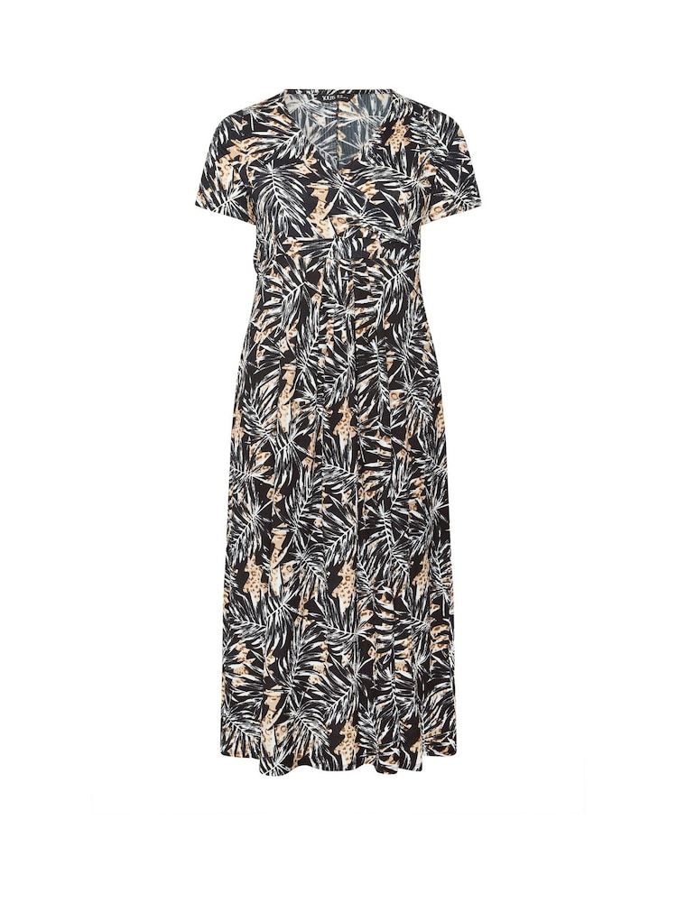 Yours Curve Black Wrap Front Dress - Image 5 of 5