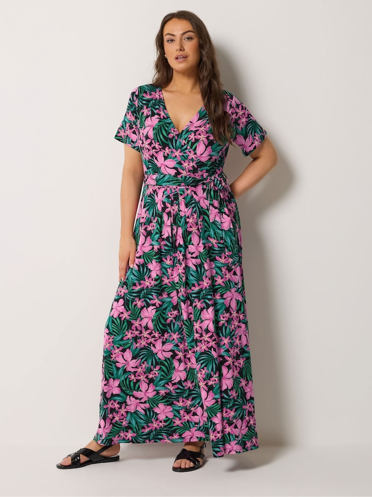 Yours Curve Kleid mit Wickeldesign vorne - Bild 1 von 5