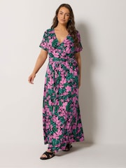 Yours Curve Kleid mit Wickeldesign vorne - Bild 3 von 5