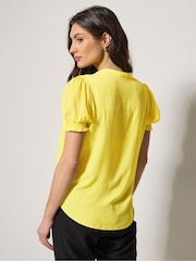 M&Co Yellow Textured Frill Blouse - Image 4 of 6