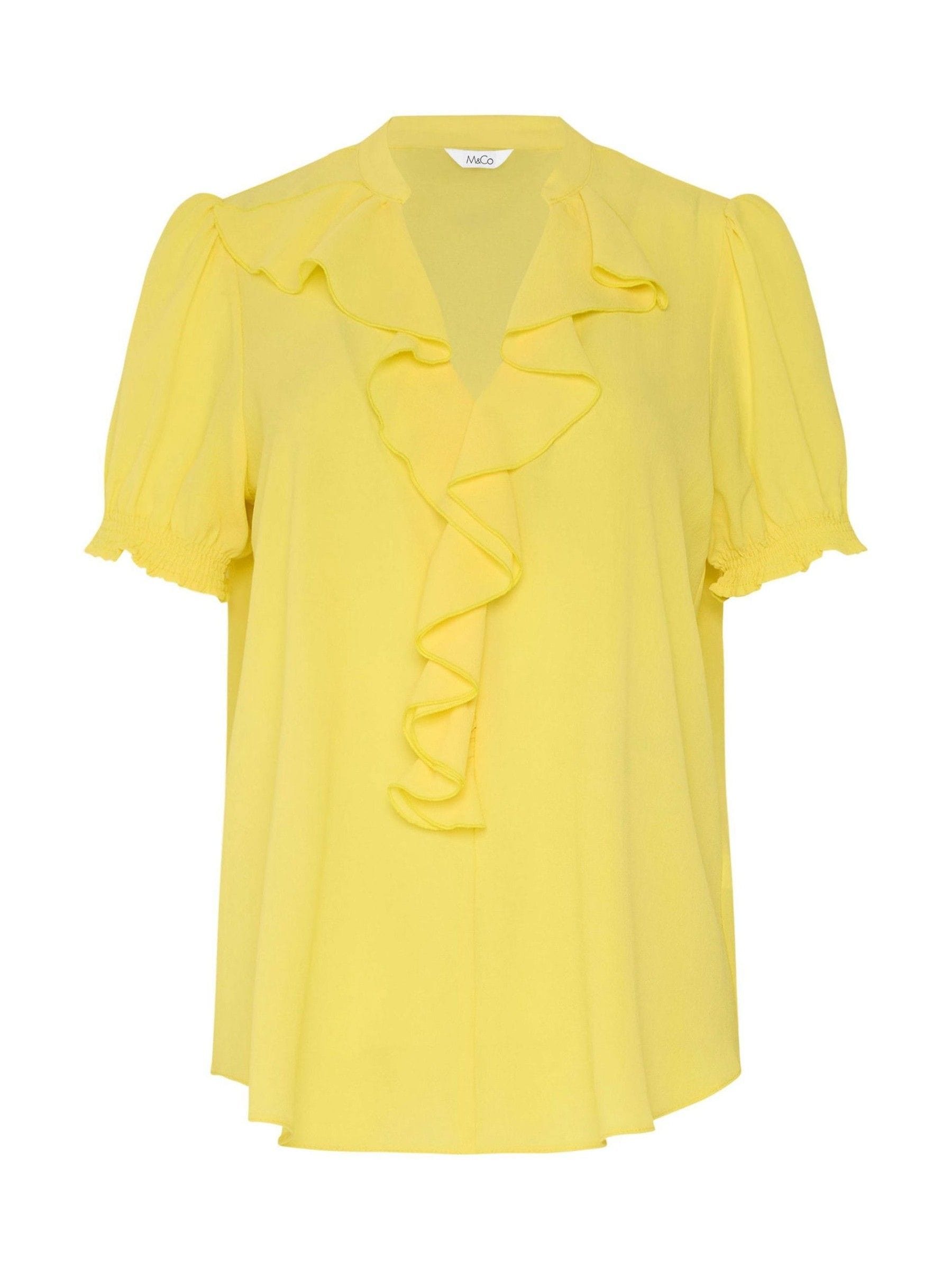 Buy M&Co Yellow Textured Frill Blouse from the Next UK online shop