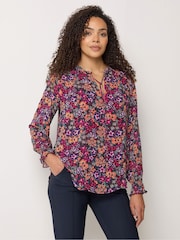 M&Co Pink Tie Neck Blouse - Image 1 of 5