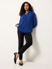 M&Co Blue Tie Neck Blouse - Image 2 of 5