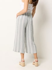 M&Co Grey Stripe Cropped Wide Leg Trousers - Image 3 of 5