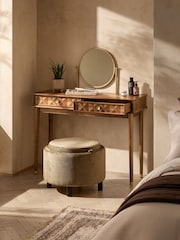 Mid Natural Lloyd Solid Mango Wood Console Console Dressing Table - Image 2 of 9