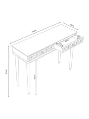 Mid Natural Lloyd Solid Mango Wood Console Console Dressing Table - Image 3 of 9