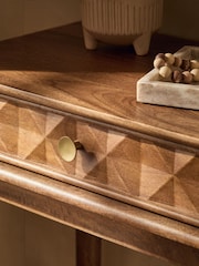 Mid Natural Lloyd Solid Mango Wood Console Console Dressing Table - Image 5 of 9