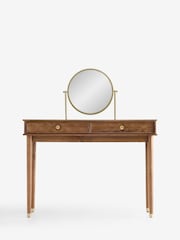 Mid Natural Lloyd Solid Mango Wood Console Console Dressing Table - Image 6 of 9