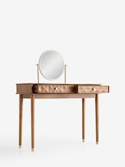 Mid Natural Lloyd Solid Mango Wood Console Console Dressing Table - Image 7 of 9