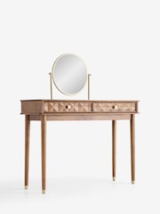Mid Natural Lloyd Solid Mango Wood Console Console Dressing Table - Image 8 of 9