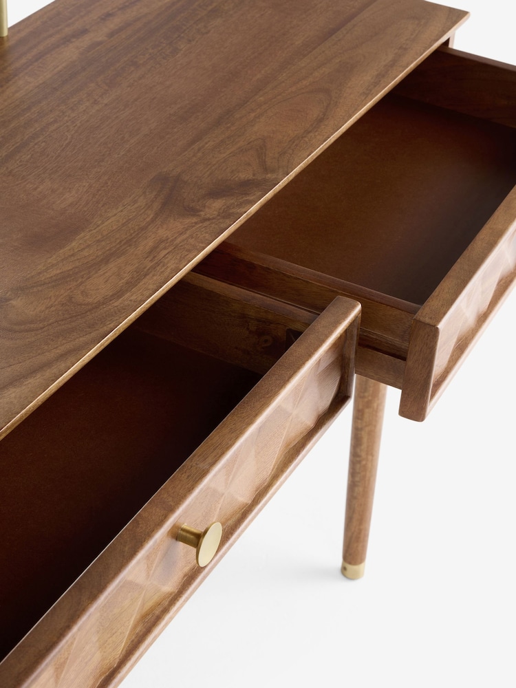 Mid Natural Lloyd Solid Mango Wood Console Console Dressing Table - Image 9 of 9 Mid Natural Lloyd Solid Mango Wood Console Console Dressing Table - Image 9 of 9