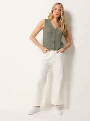Long Tall Sally Green Button Knitted Vest Top - Image 3 of 5