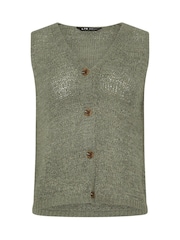 Long Tall Sally Green Button Knitted Vest Top - Image 5 of 5
