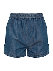 PixieGirl Petite Blue Denim Frill Short - Image 5 of 5