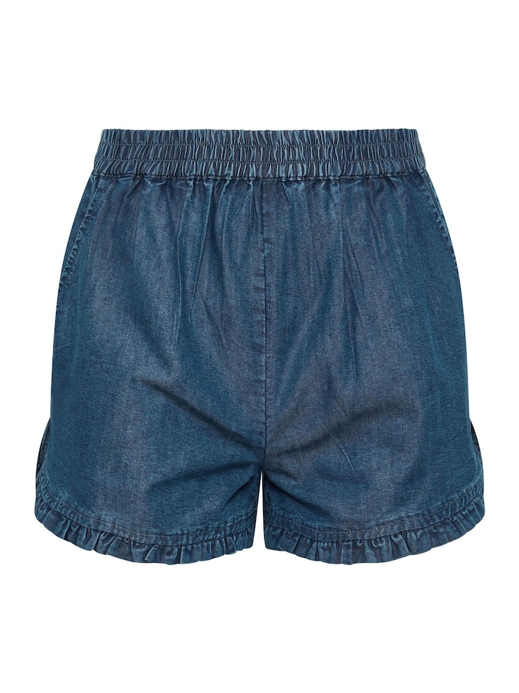 PixieGirl Petite Blue Denim Frill Short - Image 5 of 5 PixieGirl Petite Blue Denim Frill Short - Image 5 of 5