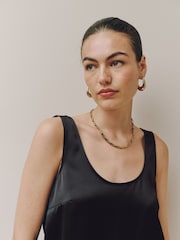 Sort - Satin Scoopneck Cami Top - Billede 5 af 8