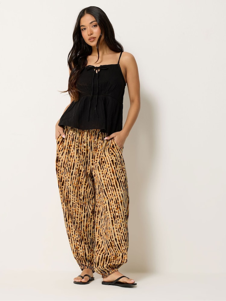 PixieGirl Petite Brown Balloon Trousers - Image 1 of 5