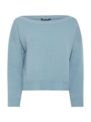 Yours Curve Blue Limited Off Shoulder Knitted Jumper - Image 5 of 5