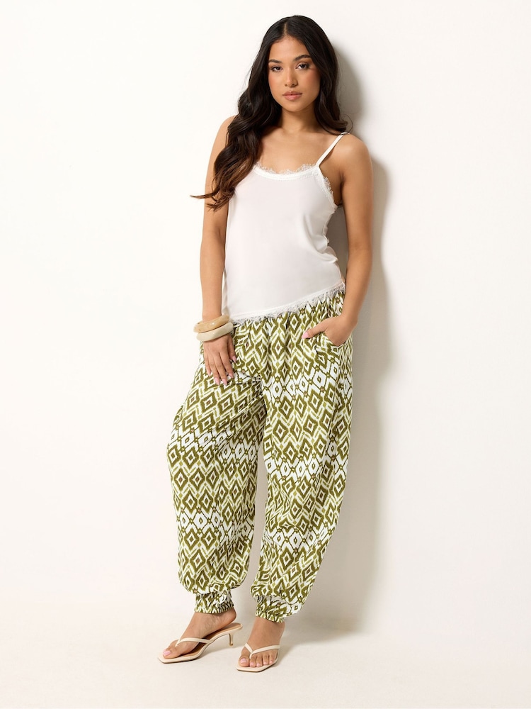 PixieGirl Petite Green Hareem Trousers - Image 1 of 5 PixieGirl Petite Green Hareem Trousers - Image 1 of 5
