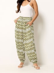 PixieGirl Petite Green Hareem Trousers - Image 2 of 5
