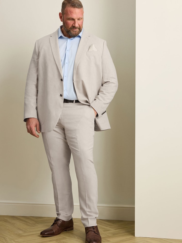 BadRhino Big & Tall Natural Linen Blend Suit Trousers - Image 1 of 4 BadRhino Big & Tall Natural Linen Blend Suit Trousers - Image 1 of 4