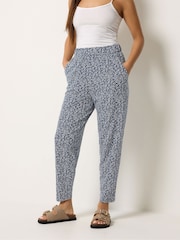 M&Co Blue Petite Jersey Hareem Trousers - Image 1 of 5