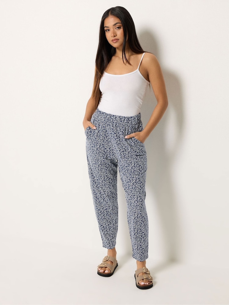 M&Co Blue Petite Jersey Hareem Trousers - Image 2 of 5