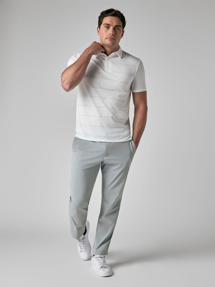 Callaway Golf White Jacquard Polo Shirt - Image 1 of 4 Callaway Golf White Jacquard Polo Shirt - Image 1 of 4