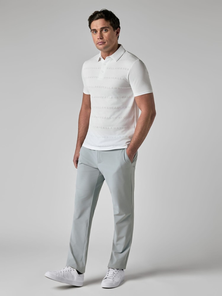 Callaway Golf White Jacquard Polo Shirt - Image 2 of 4 Callaway Golf White Jacquard Polo Shirt - Image 2 of 4