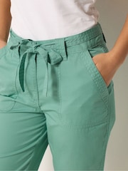 M&Co Green Petite Cotton Poplin Cropped Trousers - Image 4 of 4