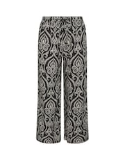 PixieGirl Petite Black Tile Print Wide Leg Trousers - Image 5 of 5