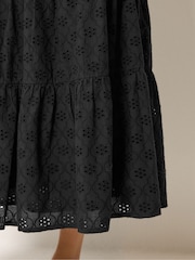 M&Co Black Petite Broderie Tiered Skirt - Image 4 of 5