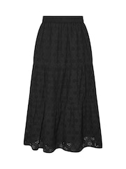 M&Co Black Petite Broderie Tiered Skirt - Image 5 of 5