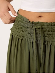 PixieGirl Petite Green Tie Detail Midi Skirt - Image 4 of 5