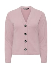 PixieGirl Petite Pink Textured Long Sleeve Button Cardigan - Image 5 of 5