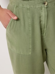 M&Co Green Petite Cropped Carpenter Trousers - Image 4 of 5