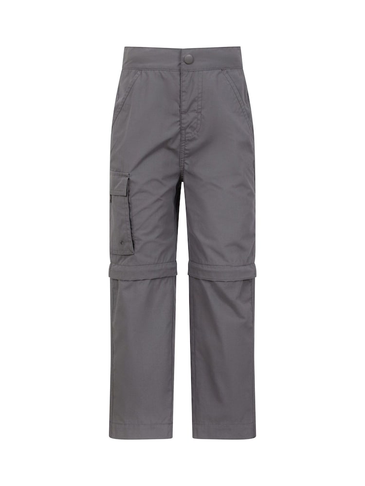 Mountain Warehouse Grey Active Kids Quick Drying Zip Off Trousers - Image 1 of 6 Mountain Warehouse Grey Active Kids Quick Drying Zip Off Trousers - Image 1 of 6